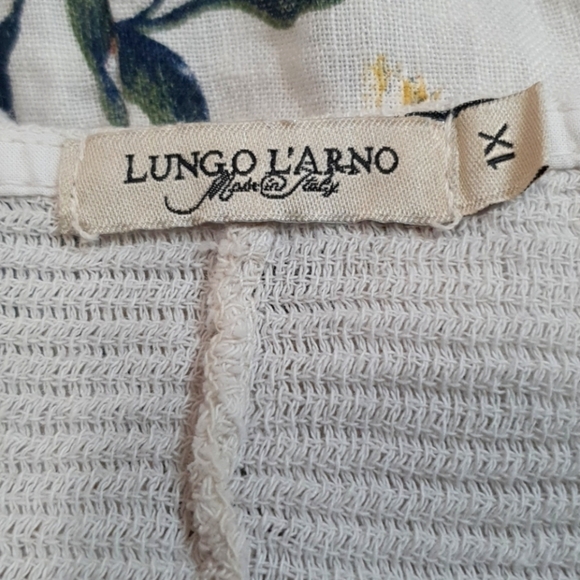 Lungo L'arno 100% Linen Floral Tunic Top - Picture 4 of 6